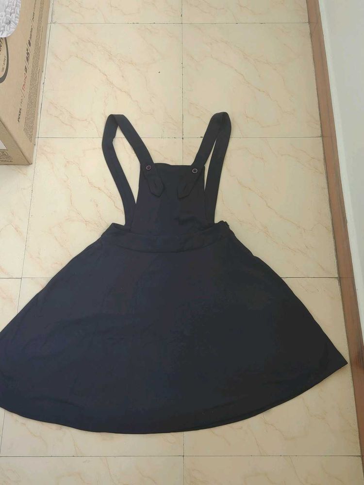 Cute Black Pinafore Dress