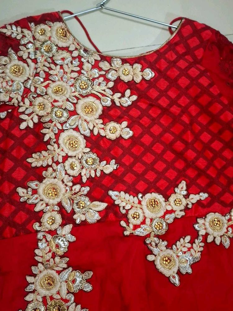 Elegant Red Embroidered Saree