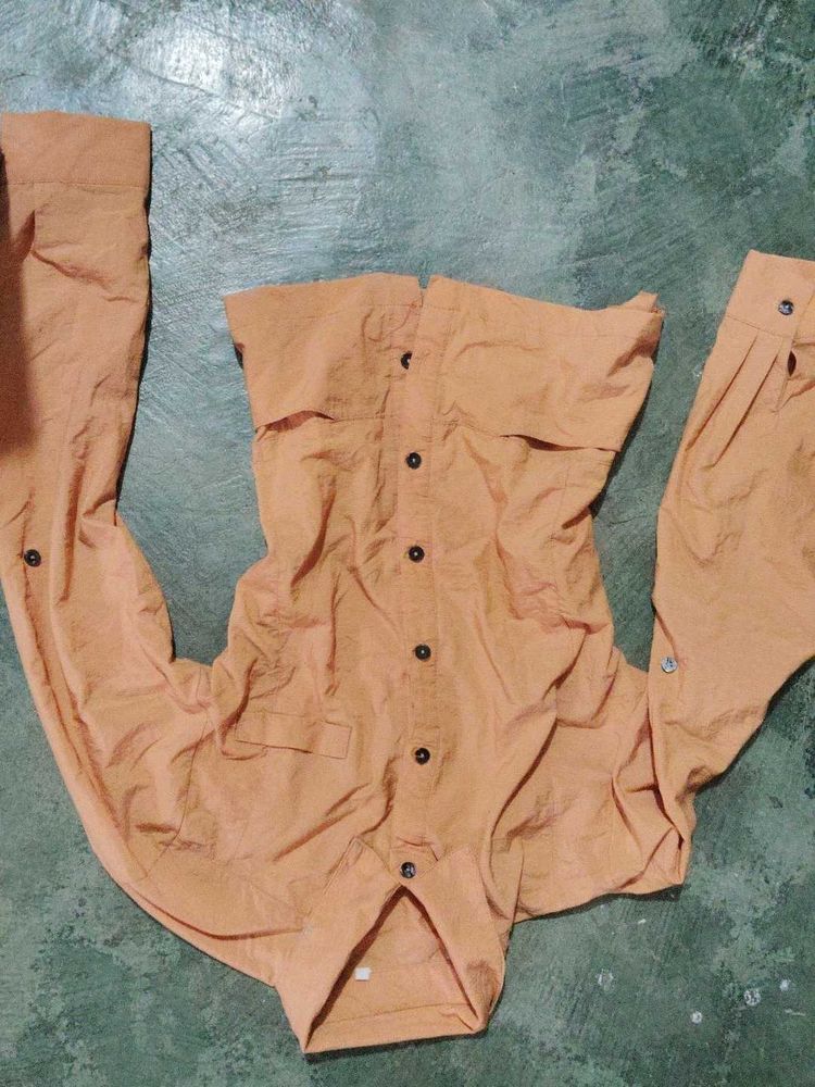 Orange Button-Down Shirt
