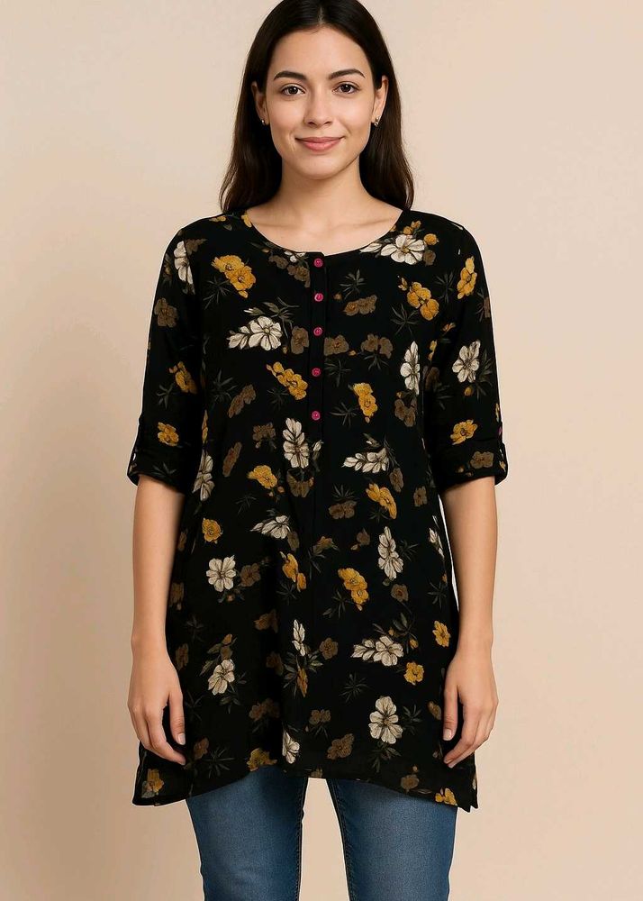 Floral Print Tunic Top