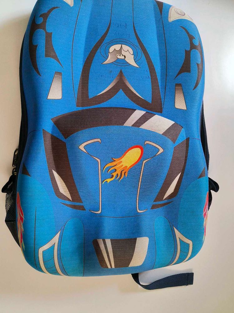 Blue Car Backpack/School Bag