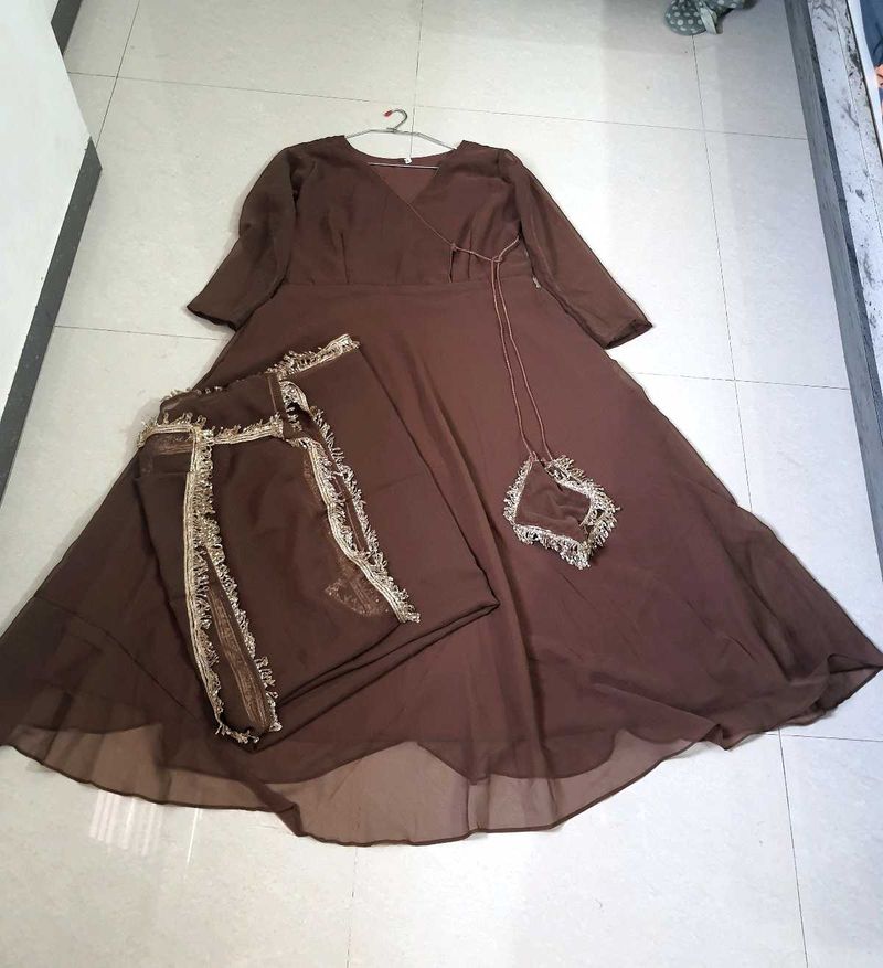 Brown Anarkali Suit