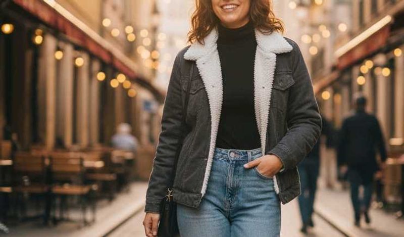 denim jacket with fur