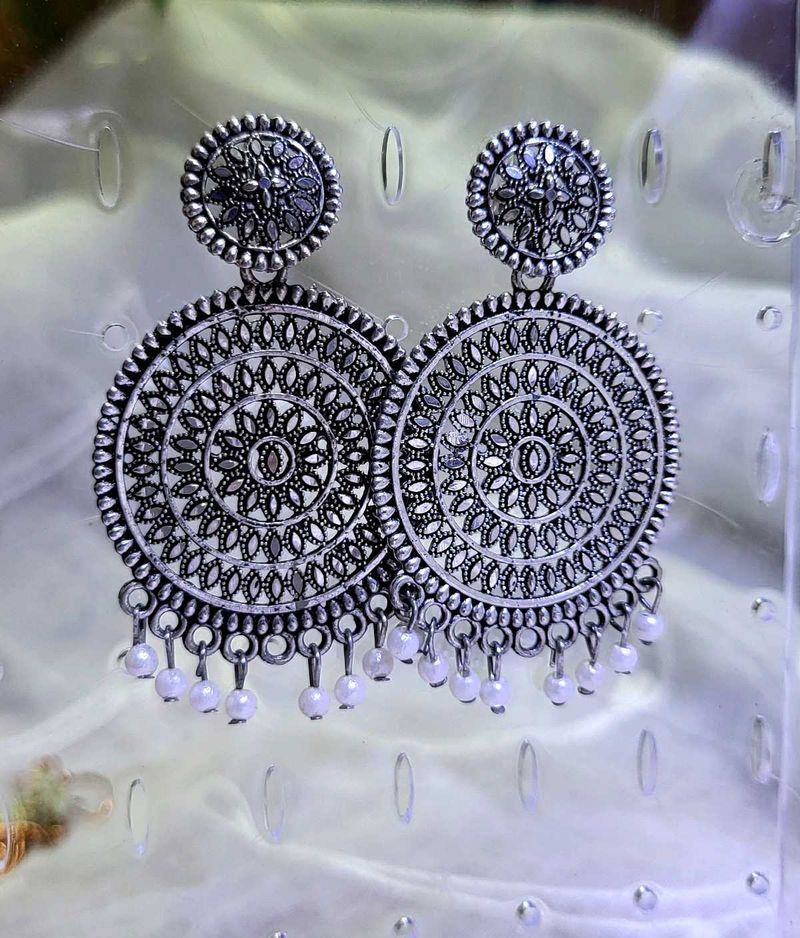 Boho Silver Dangle Earrings