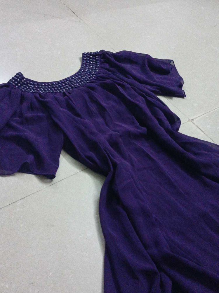 Purple Embellished Dress