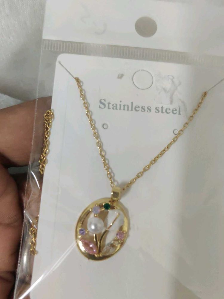 Floral Stainless Steel Necklace