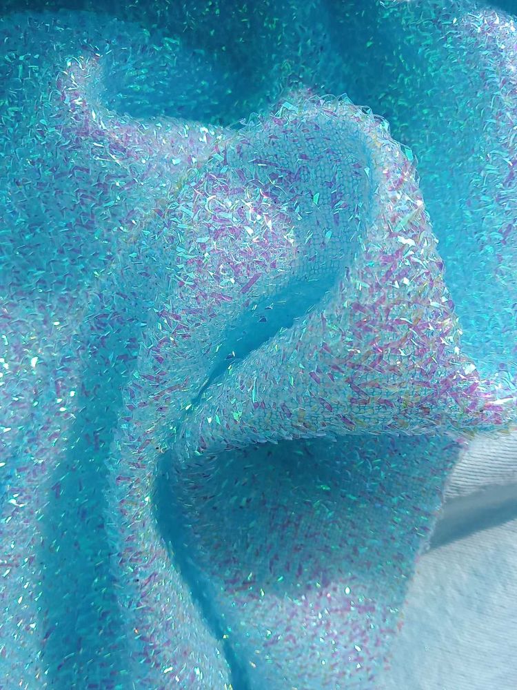 2 Mtr Sparkling Blue Fabric Piece
