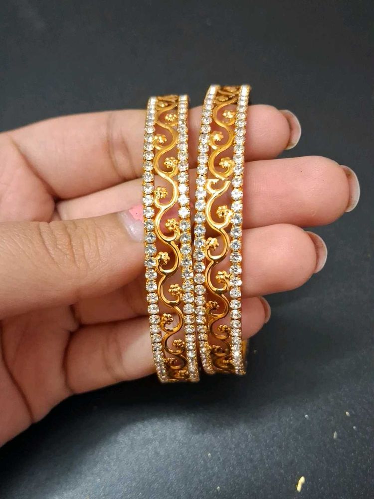 One Gram Gold Plated Stoned Bangles