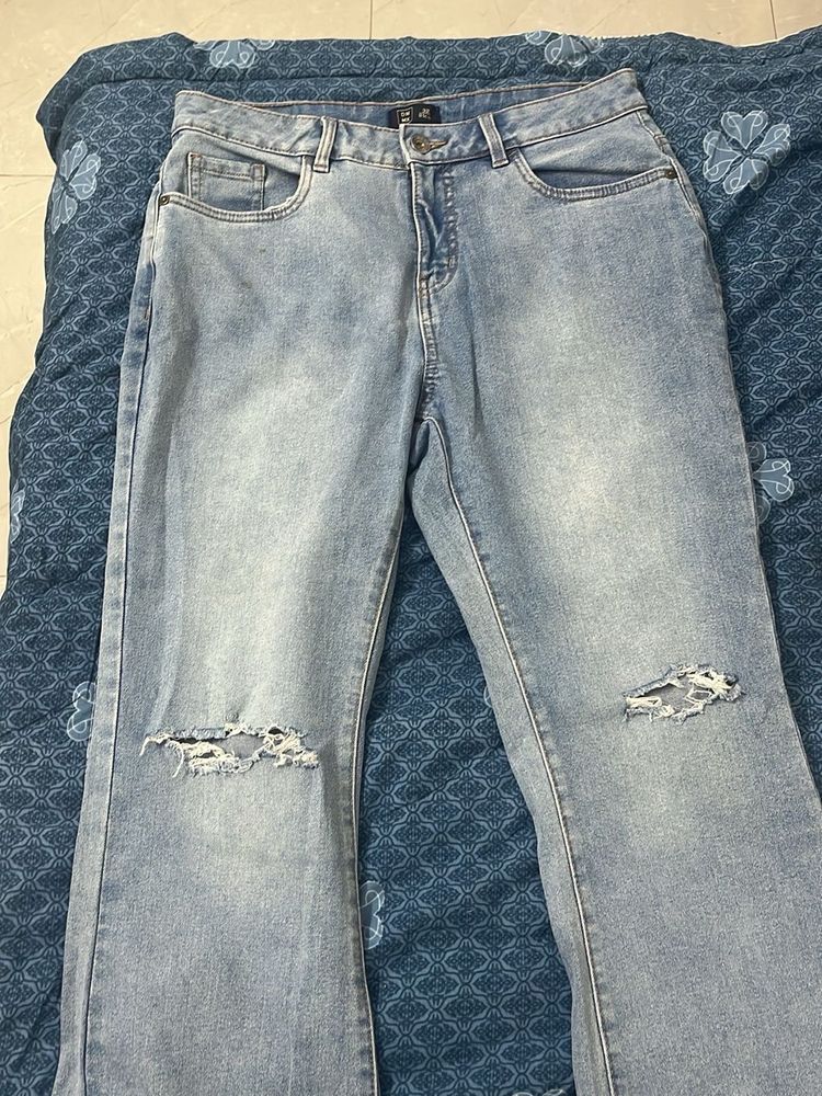 Ripped Flare Jeans