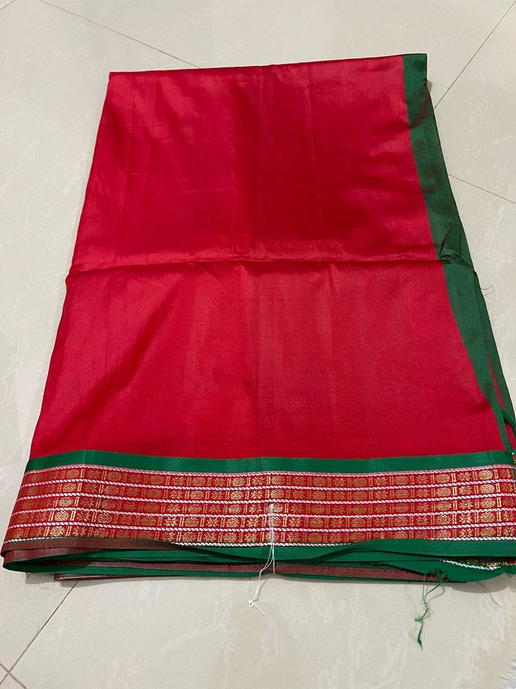 New Red Rose Silk Saree