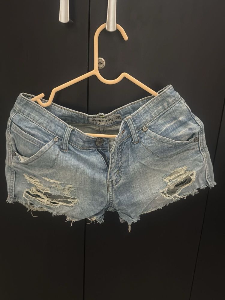 Distressed Denim Shorts