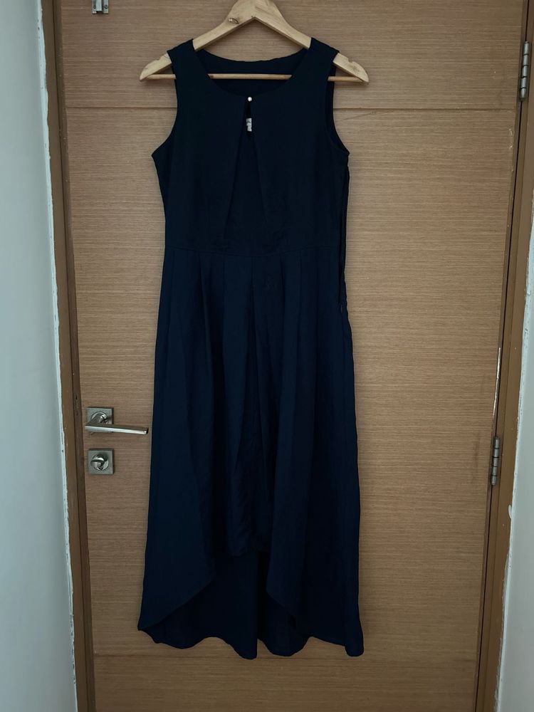 Navy Blue Hi-Lo Dress