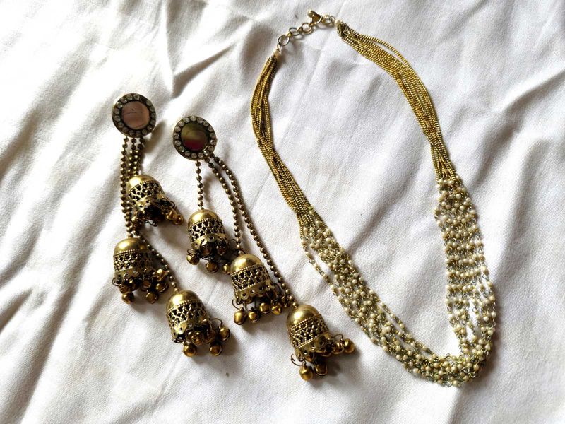 3 Layered Jhoomka With Necklace 💫🧡🫶🏻