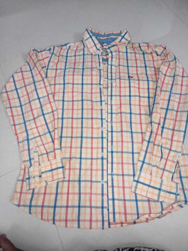 Large Size Checked Casual Long Sleeve Shirt