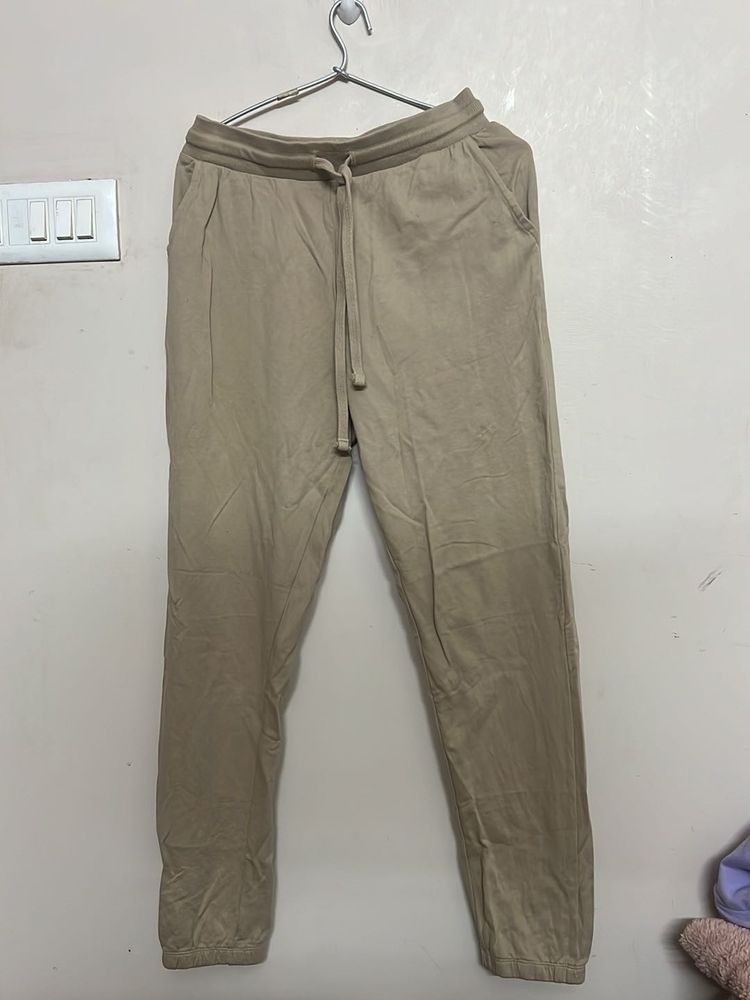 Casual Beige Drawstring Pants