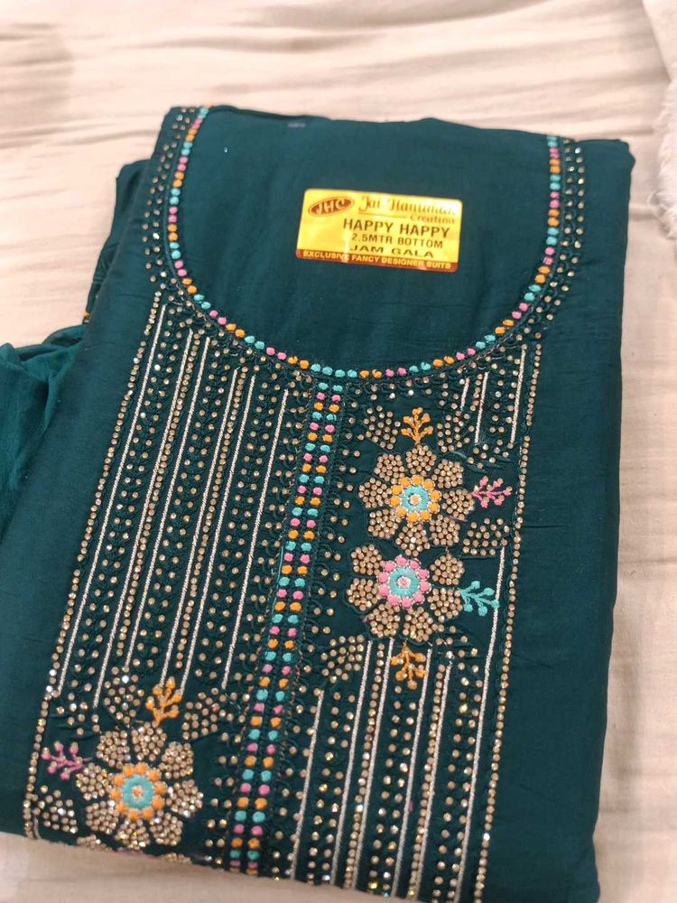 Teal Embroidered Salwar Kameez Suit