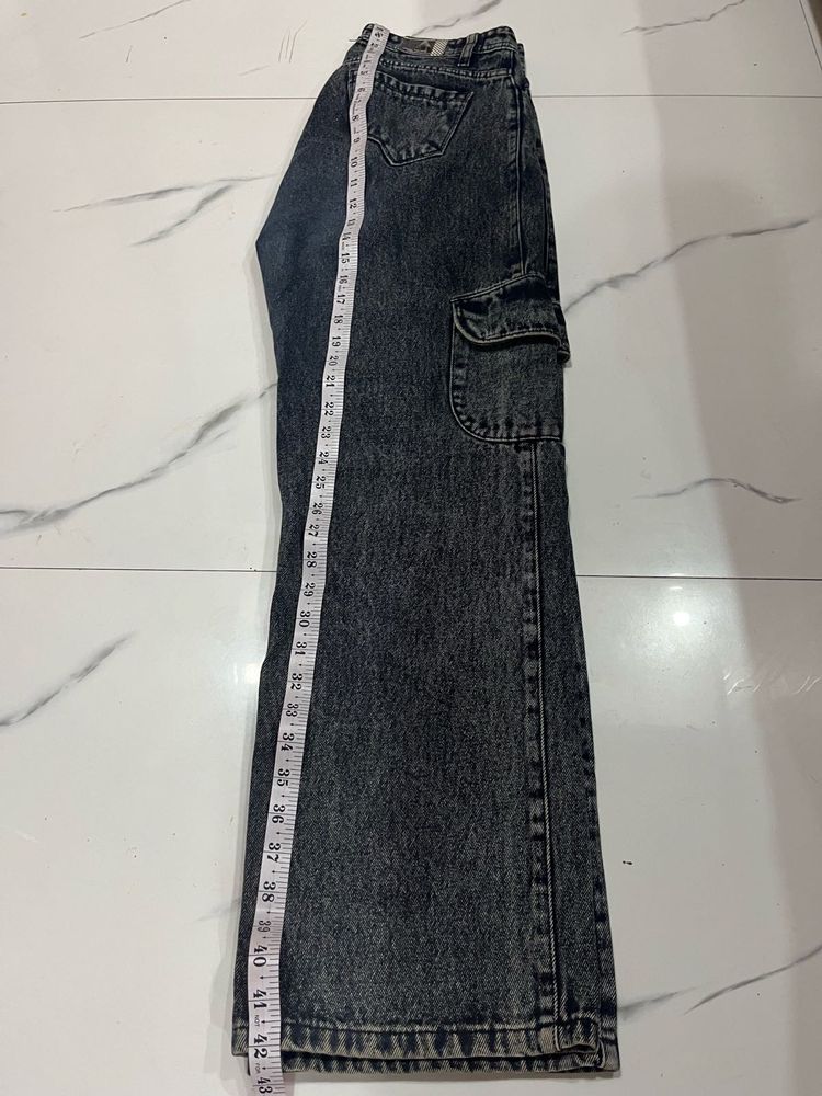 Vintage Acid Wash Cargo Jeans