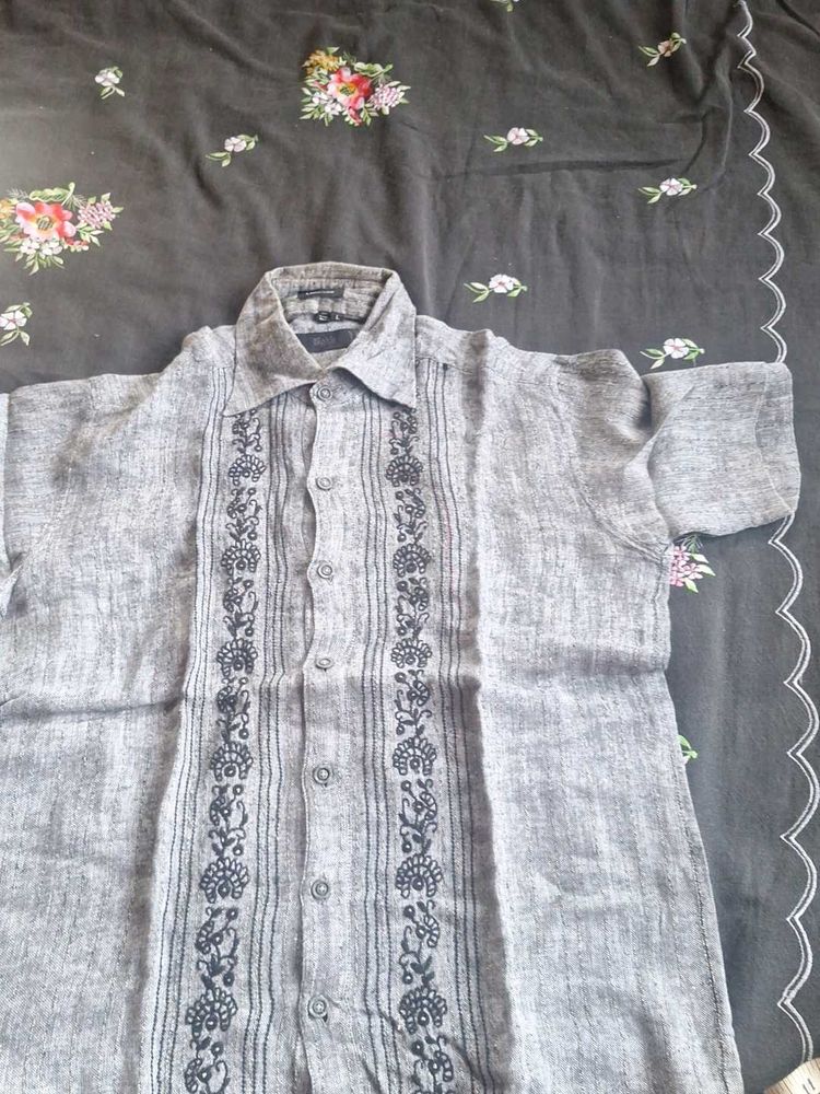 Half Shirt Linen Stylish Look 44 Size
