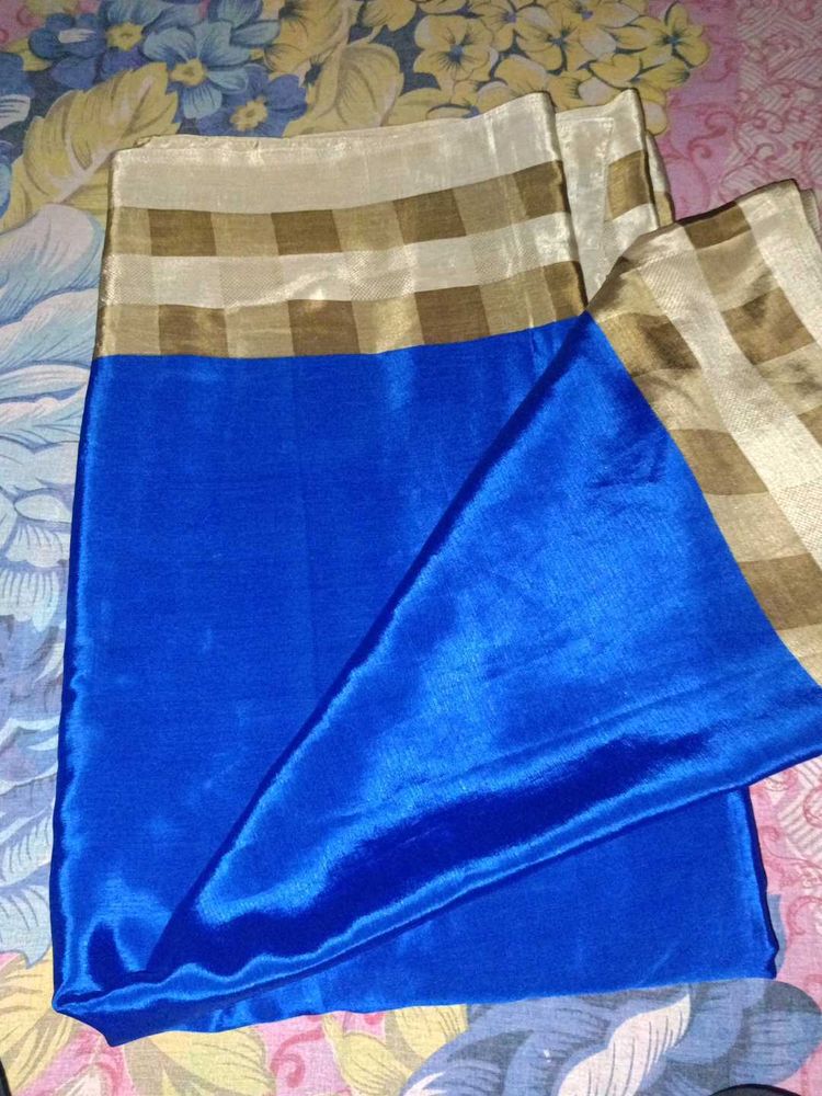 Elegant Blue &amp; Gold Saree