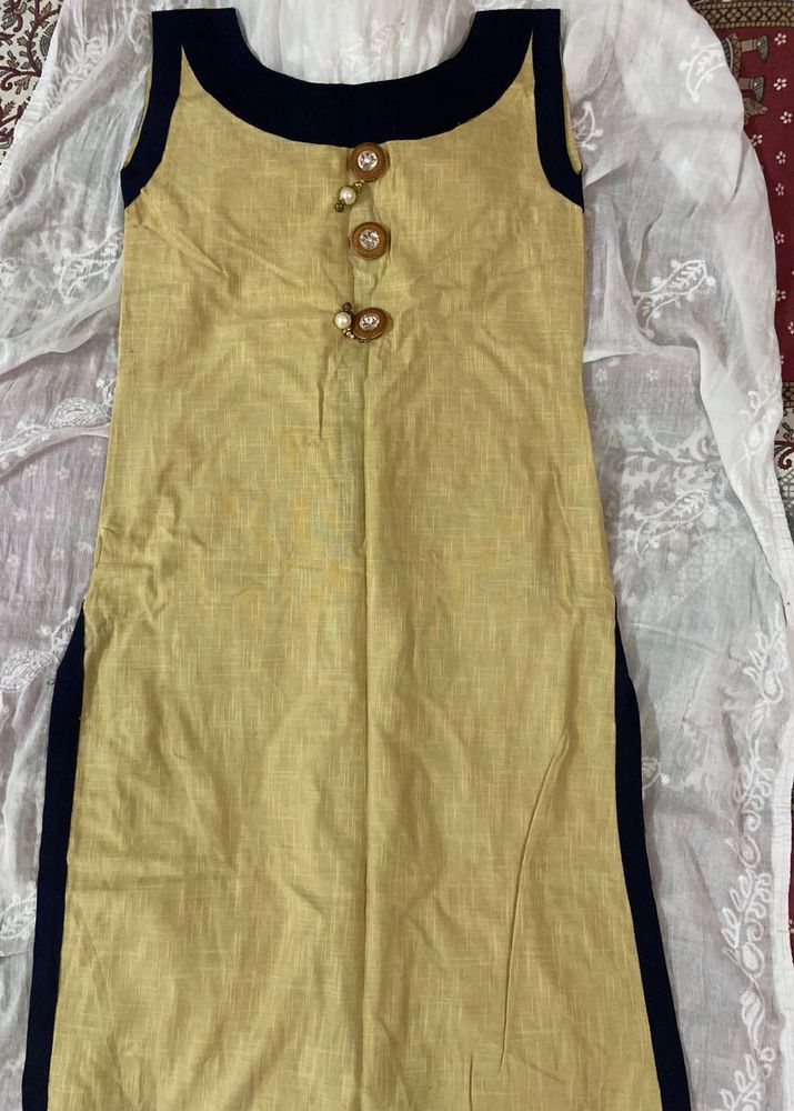 khaki straight Kurti