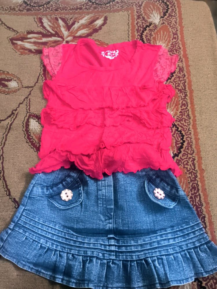 Girls Denim Skirt Dress