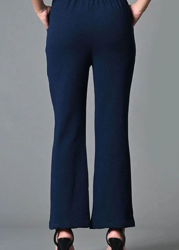 Navy Blue Flared Leg Pants