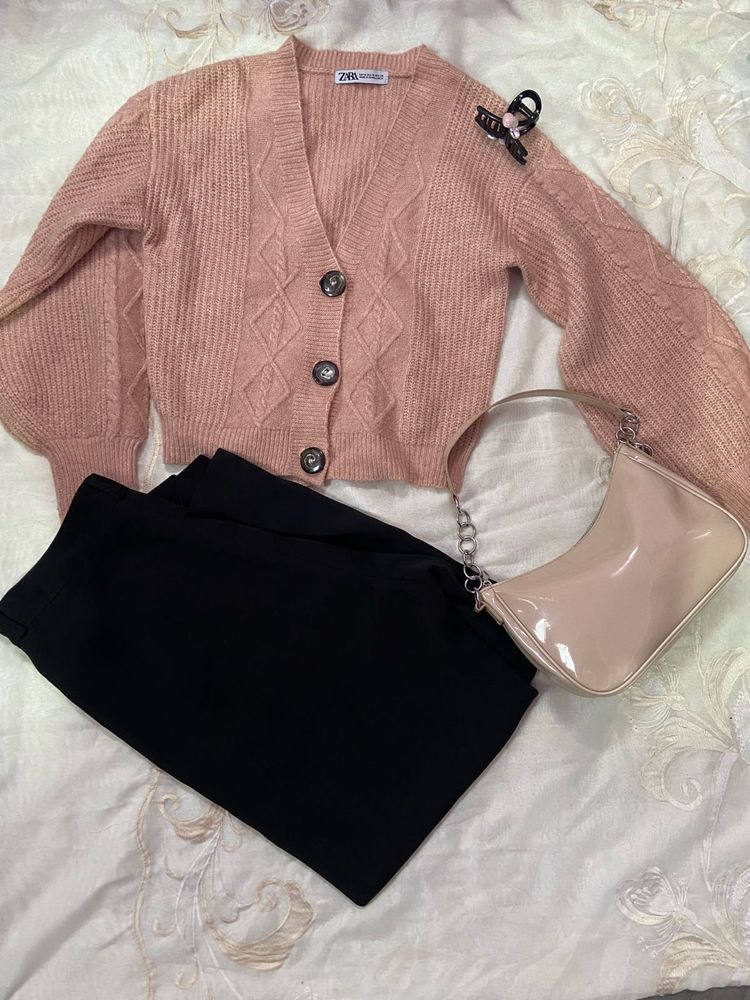 Zara Pink Knit Cardigan