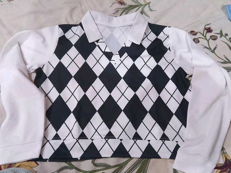 Argyle Knit Top