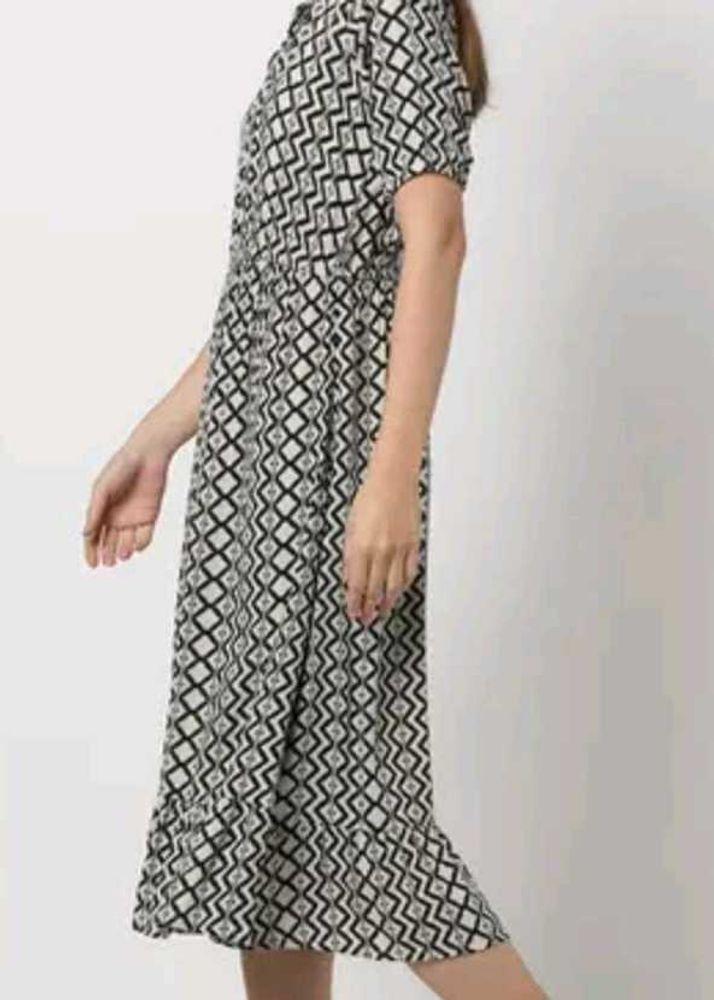 Printed Midi Shirt Dress