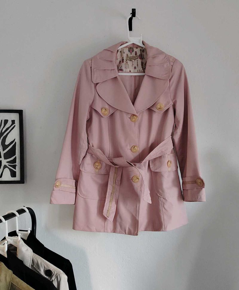 Pink Short Trench Coat