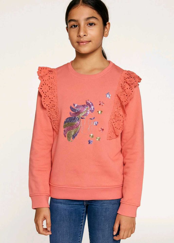 Cute Girls&#39; Sequin Sweatshirt