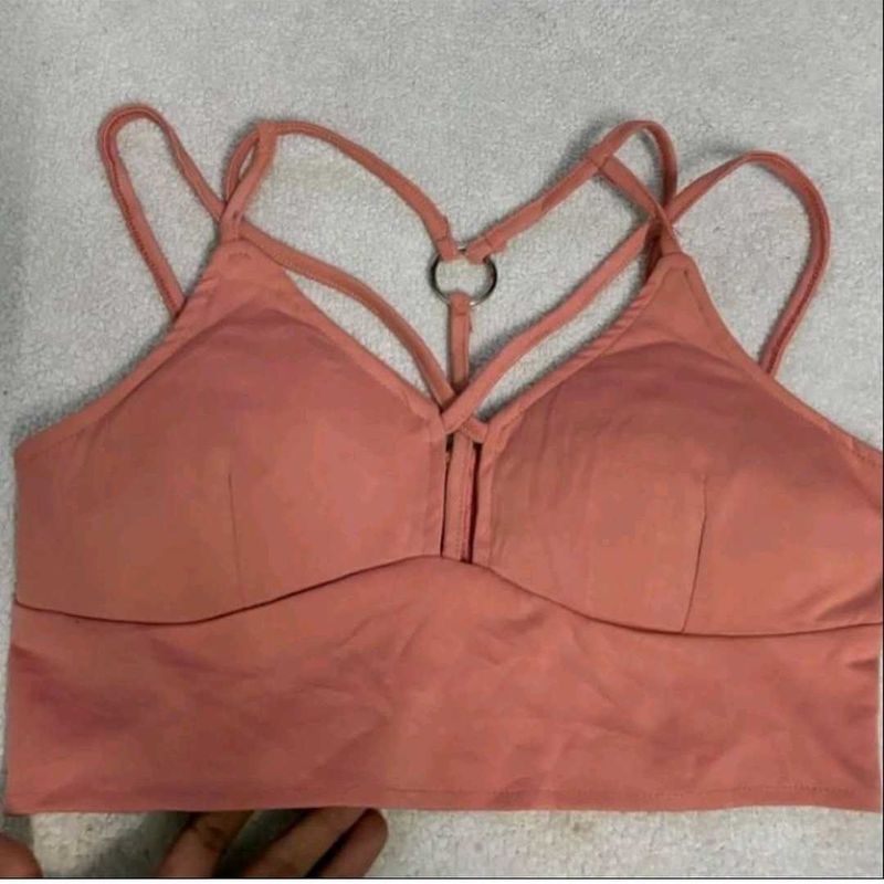 Peach Strappy Bralette 36 To 38 Bust