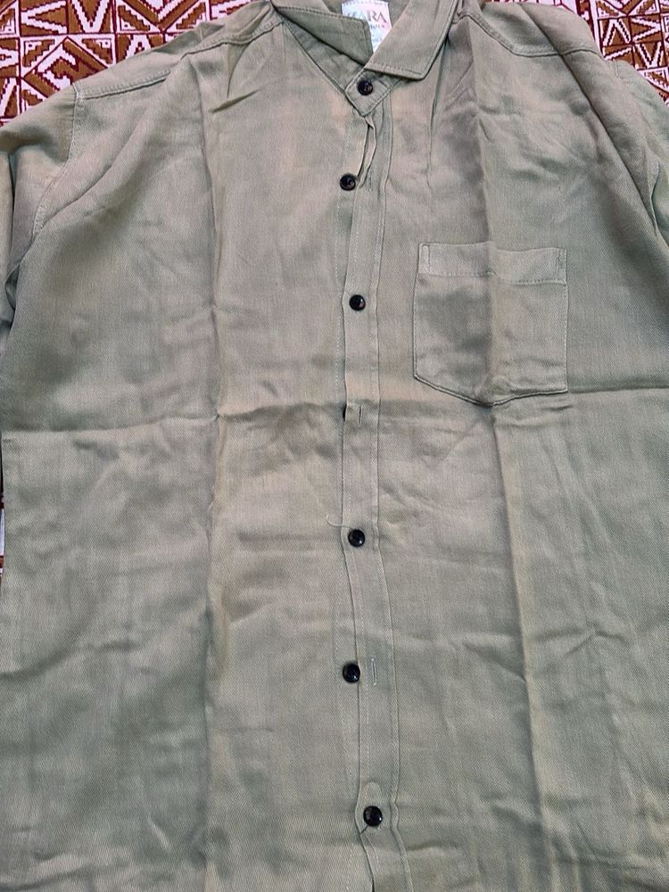 Zara light Green Shirt