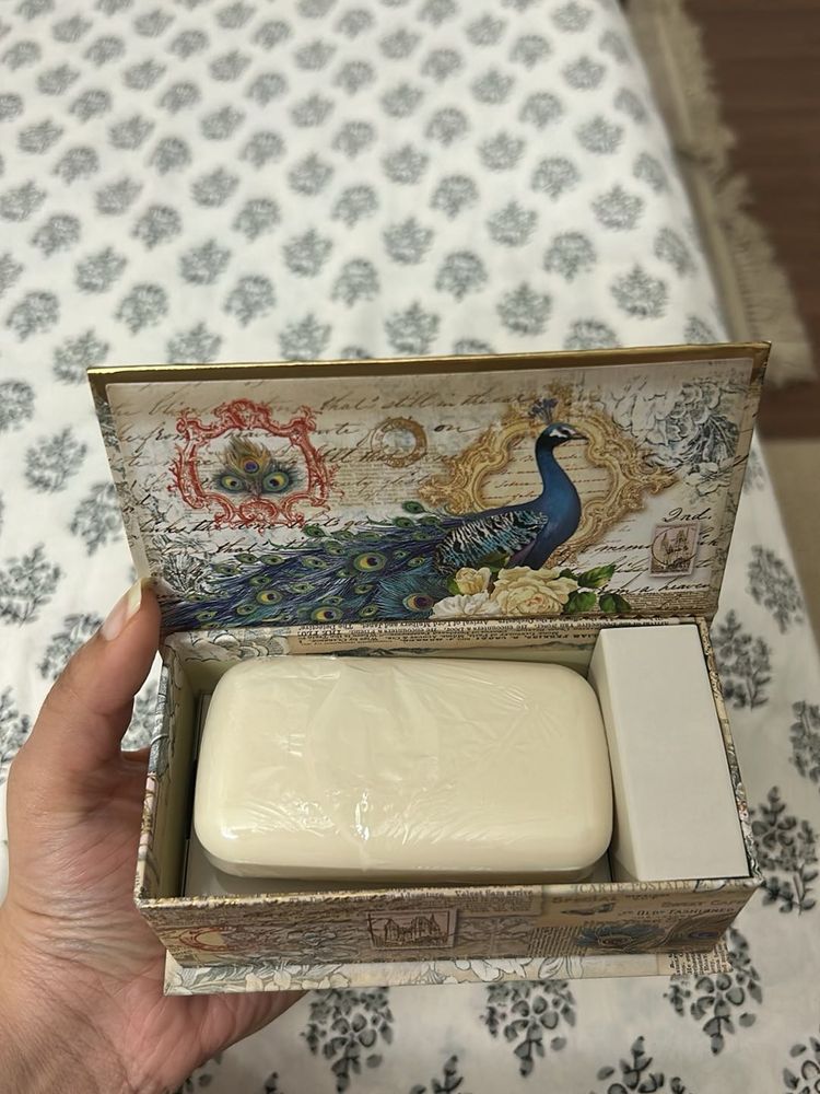 Decorative Peacock Trinket Music box with Soap Bo