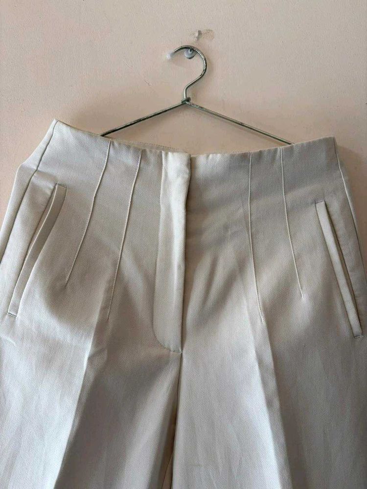 Elegant Beige Wide-Leg Pants