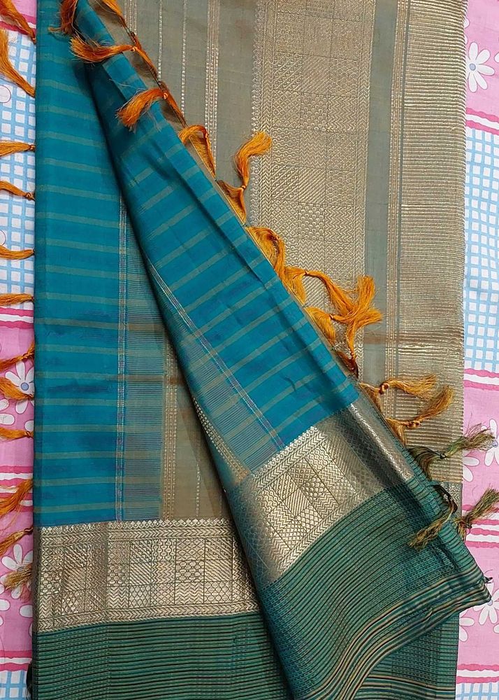 Elegant Teal Saree