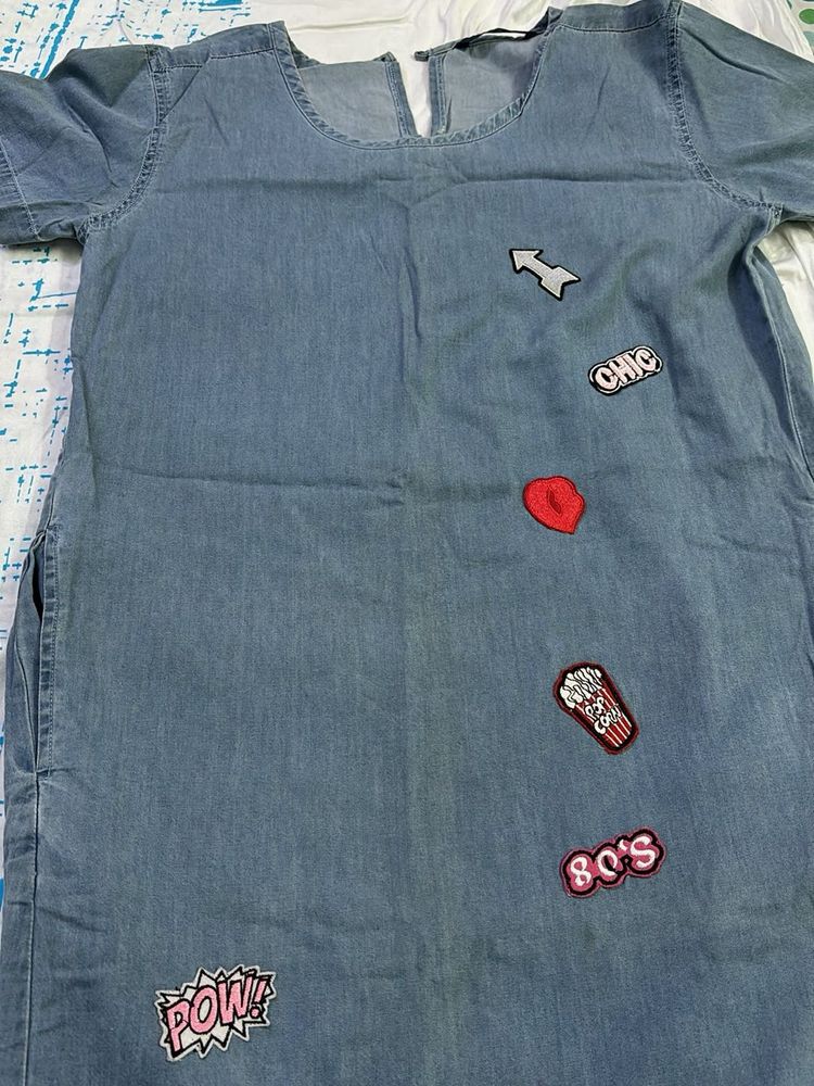 Denim Patch Dress