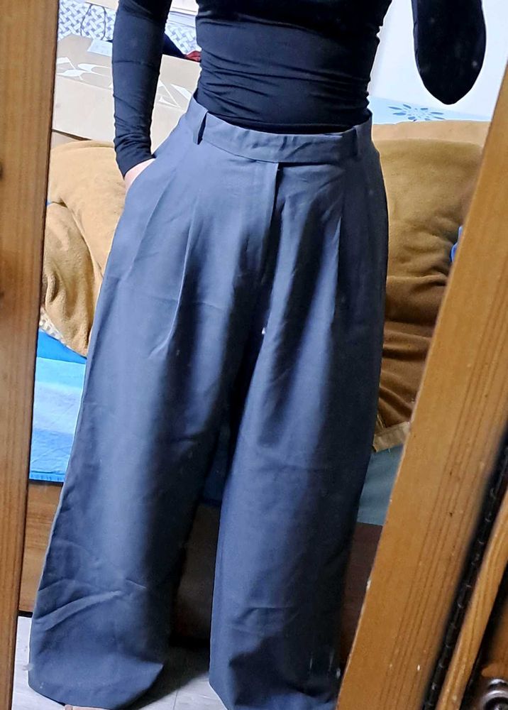 Grey Oversized Baggy Formal Korean Pants