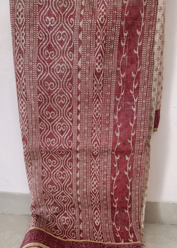 used Saree,light coloured,without blouse