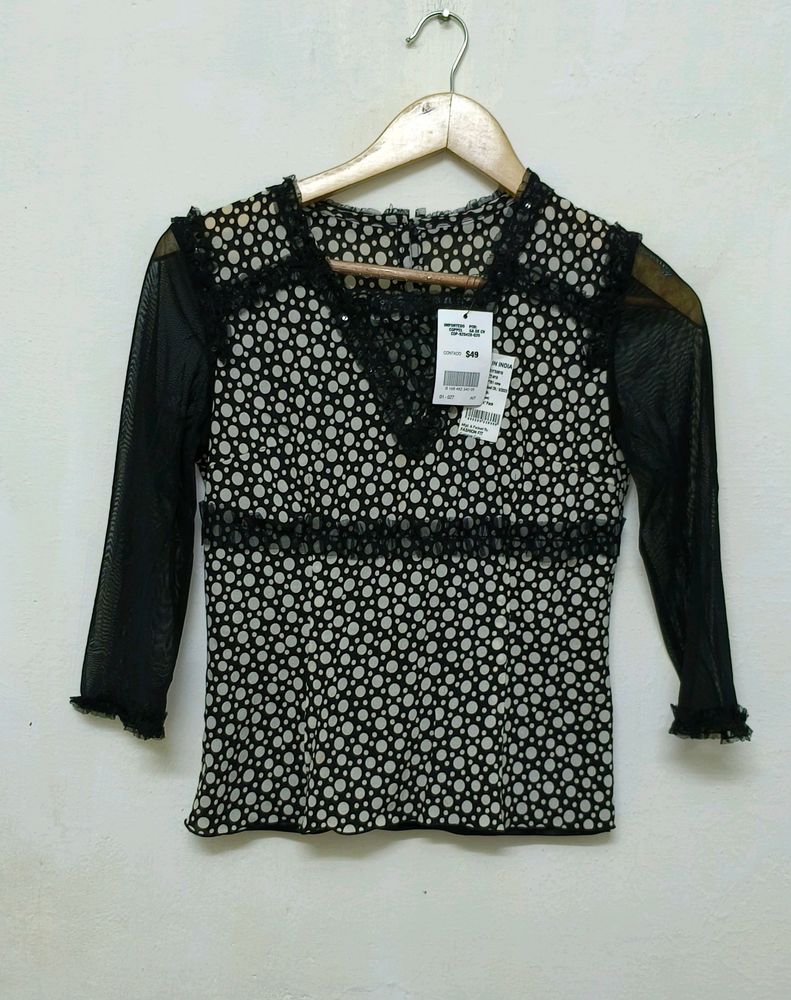 Trendy New Black And White Top For Women