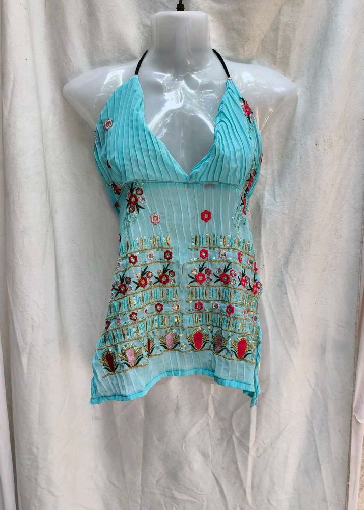 Embellished Halter Top