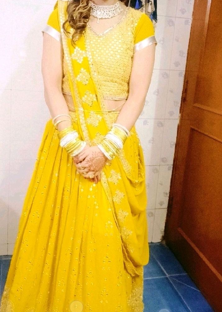 Yellow 🟡 Colour Beautiful Lahenga For ❤️