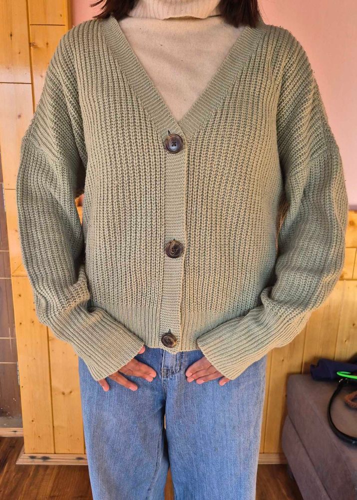 Sage Green Knit Cardigan
