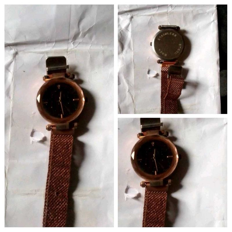 Rose Gold Mesh Strap Watch