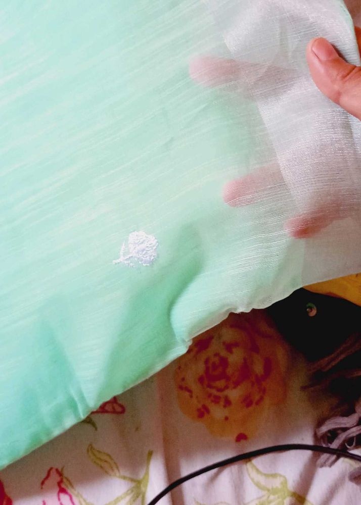 Mint Green Embroidered Fabric