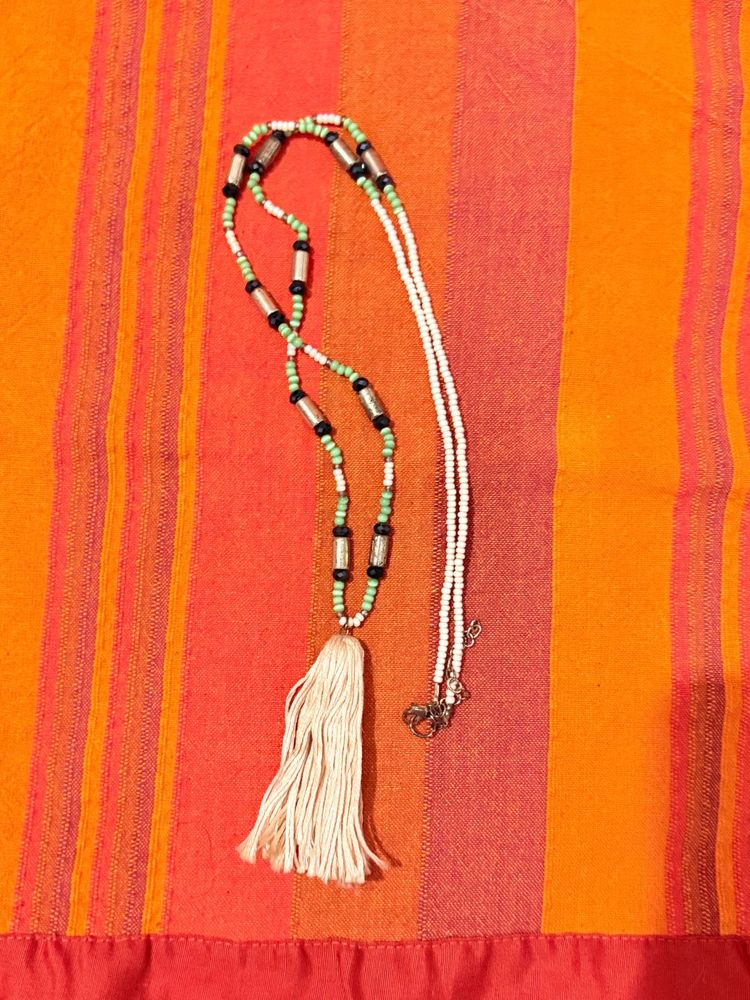Beaded Tassel Necklace