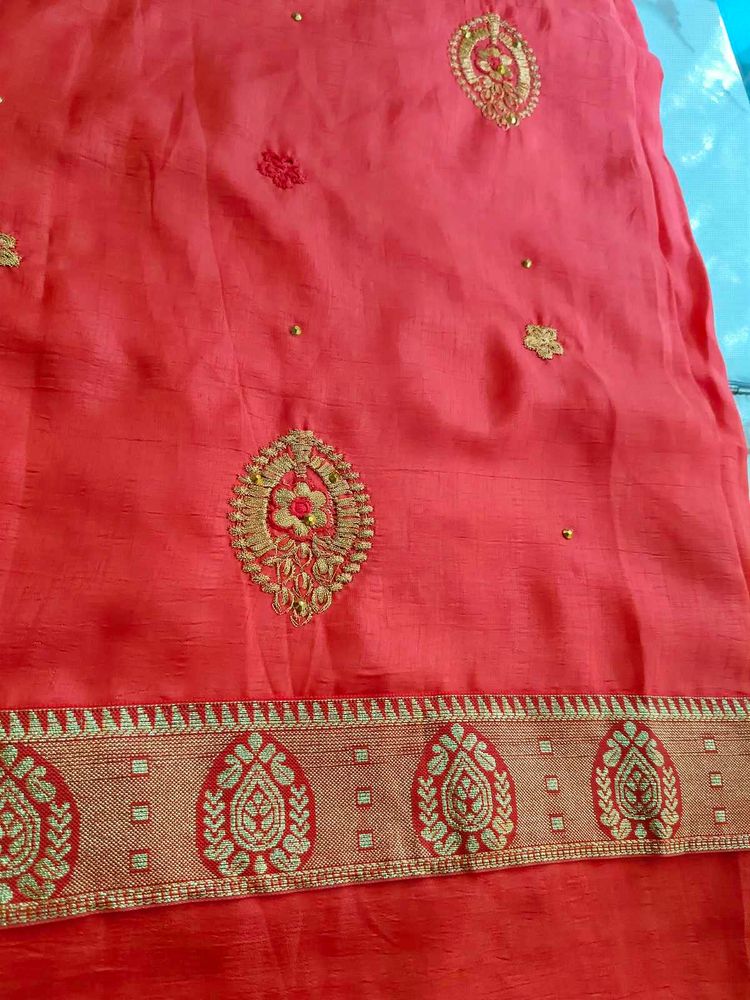Brand New 🆕 Beautiful 😍 Embroidery Saree