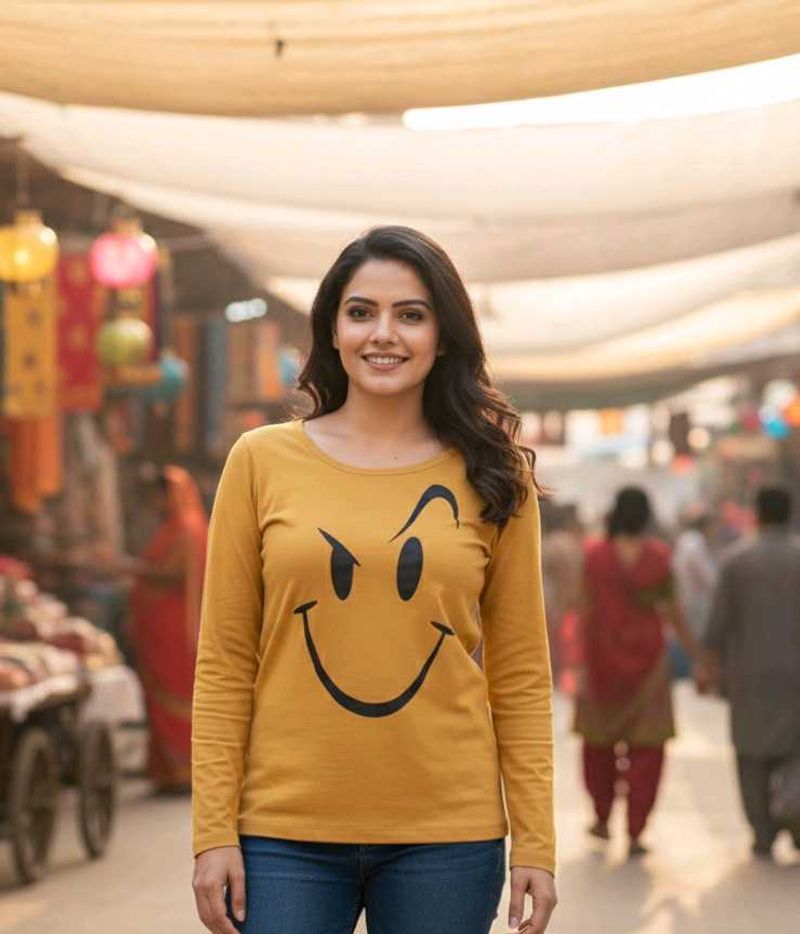 Smiley Face Long Sleeve Tee
