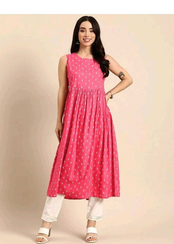 Pink Printed Kurta