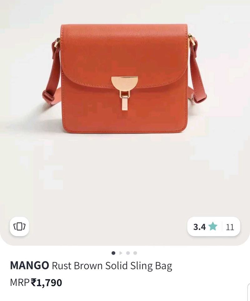 Mango Rust Brown Sling Bag